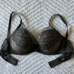 Natori Flora Underwire Bra - dark gray; size 34D